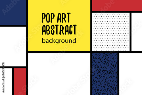 Pop art geometry mondrian style line back