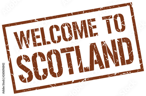 welcome to Scotland stamp
