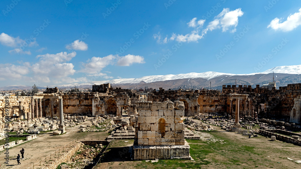 The Grand Court of Baalbek Roman Temple Complex in Lebanon