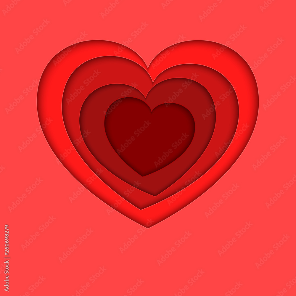 Valentines day concept. Paper art with red heart. Valentines day concept. Paper art with red heart.