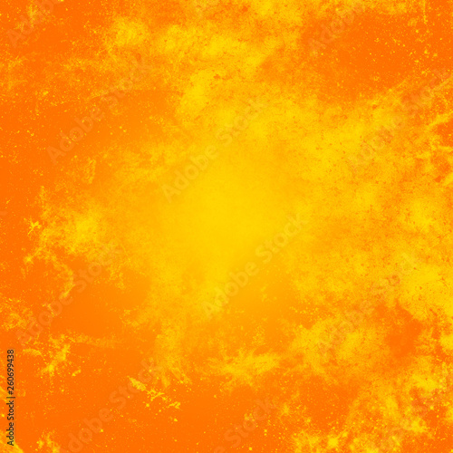 Orange and yellow texture background. Grunge bright wallpaper. Space for text background