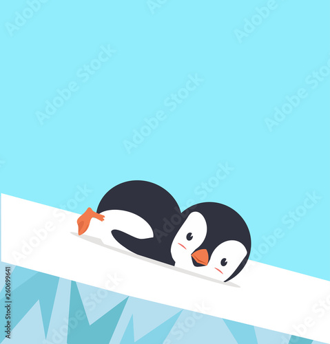 penguin slide on ice