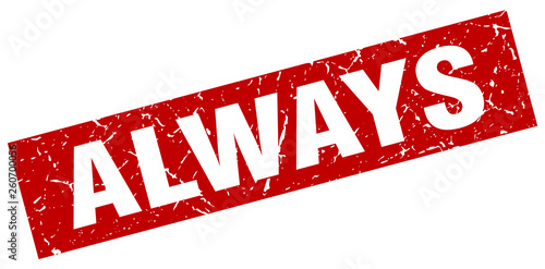 square grunge red always stamp