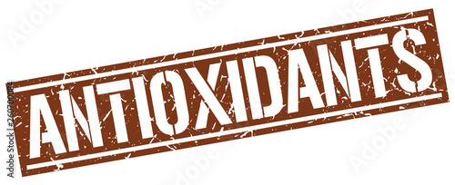 antioxidants square grunge stamp