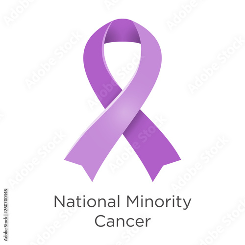 National Minority Cancer awareness week - second week in April. Lavender or violet color ribbon Cancer Awareness Products.