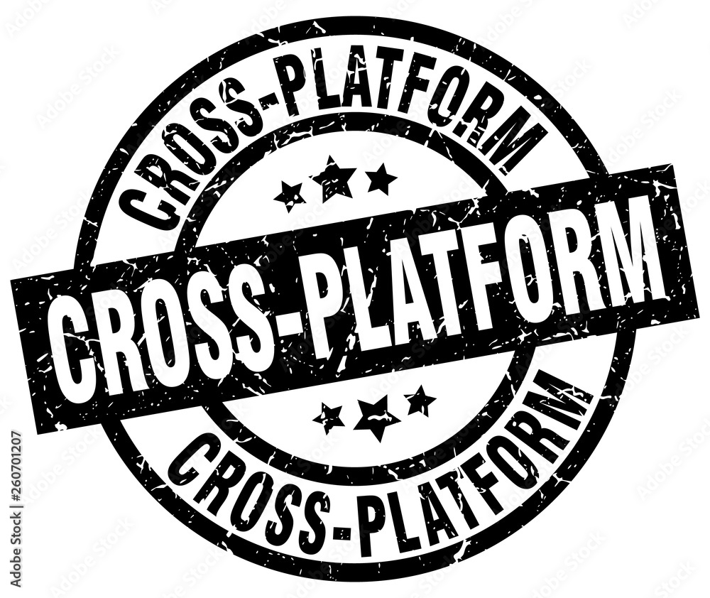 cross-platform round grunge black stamp cross-platform round grunge black stamp