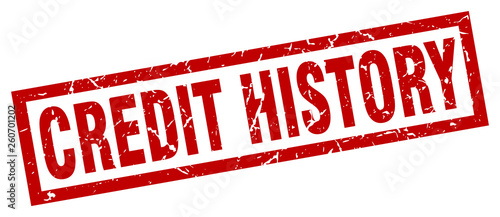 square grunge red credit history stamp
