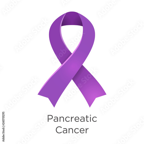 Pancreatic Cancer awareness month in November. It is a disease in which malignant cells form in the tissues of the pancreas. Purple color ribbon Cancer Awareness Products.