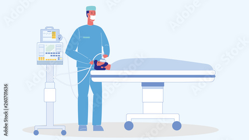 Man in Reanimation Cartoon Vector Illustration