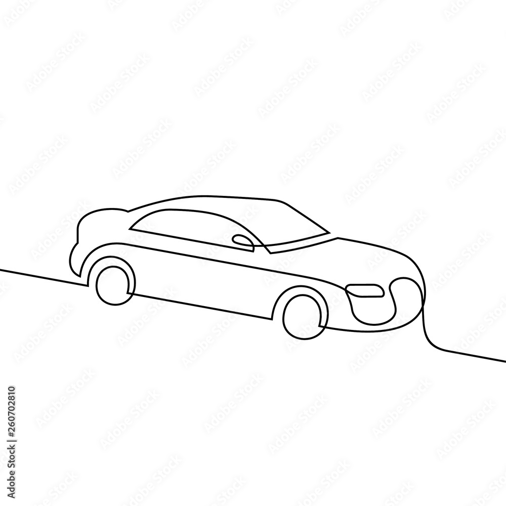 Car continuous line vector illustration