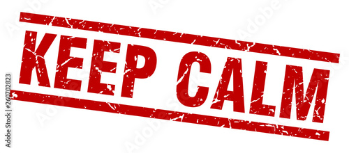square grunge red keep calm stamp
