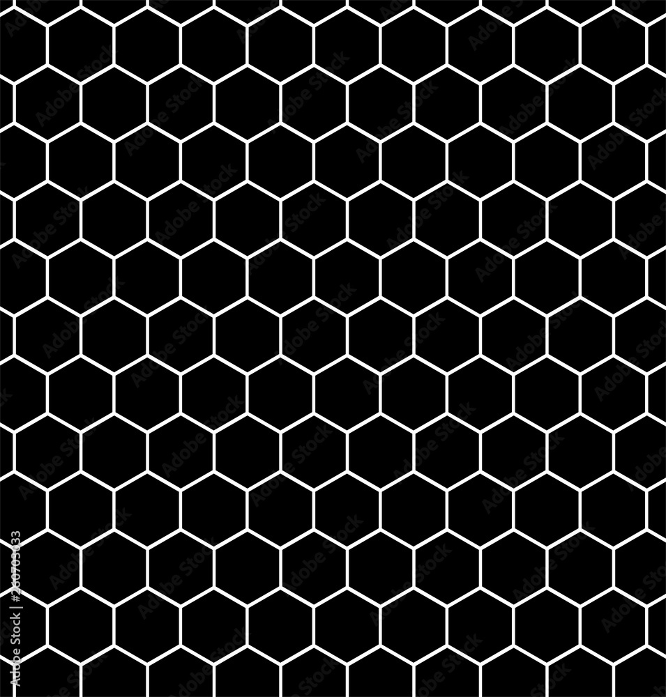 Abstract geometric graphic seamless black and white hexagon pattern background Abstract geometric graphic seamless black and white hexagon pattern background