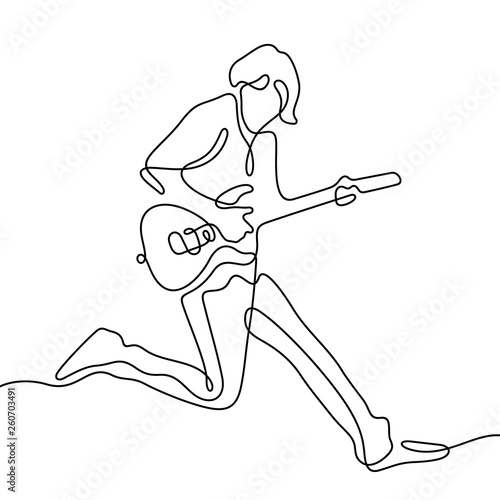 Rock star continuous line vector illustration