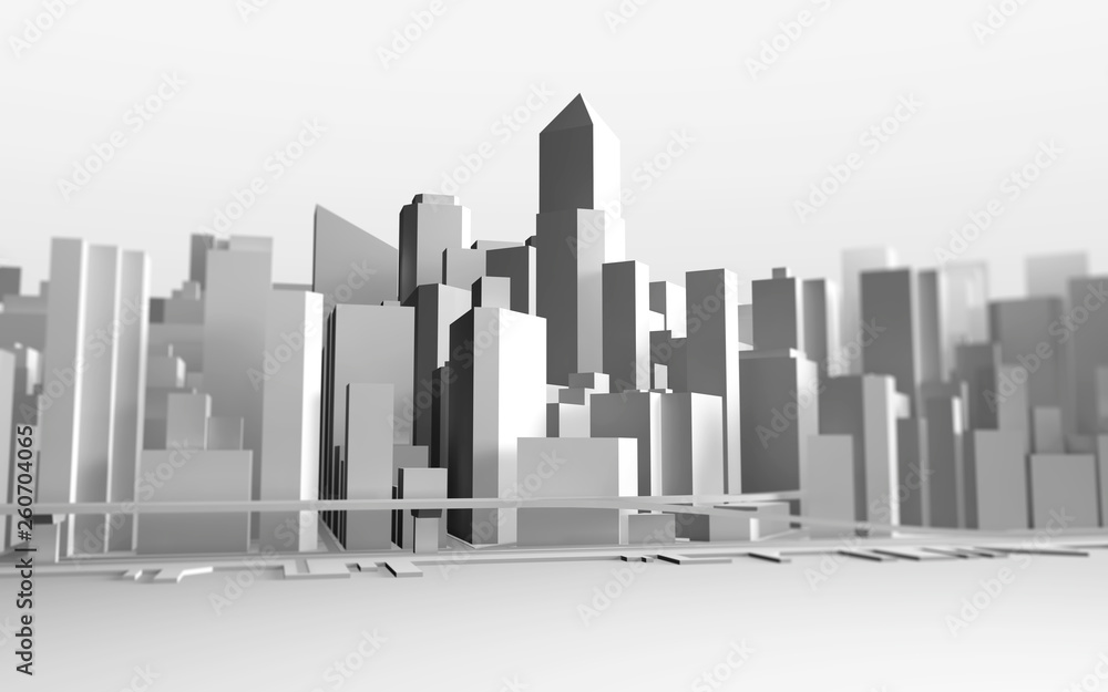 都市景観・3Dイラストレーション Cityscape