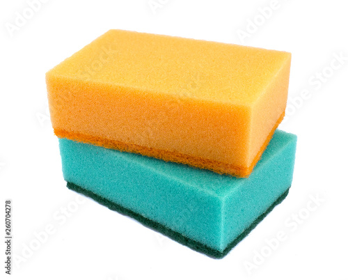 Kitchen sponges isolated on a white background