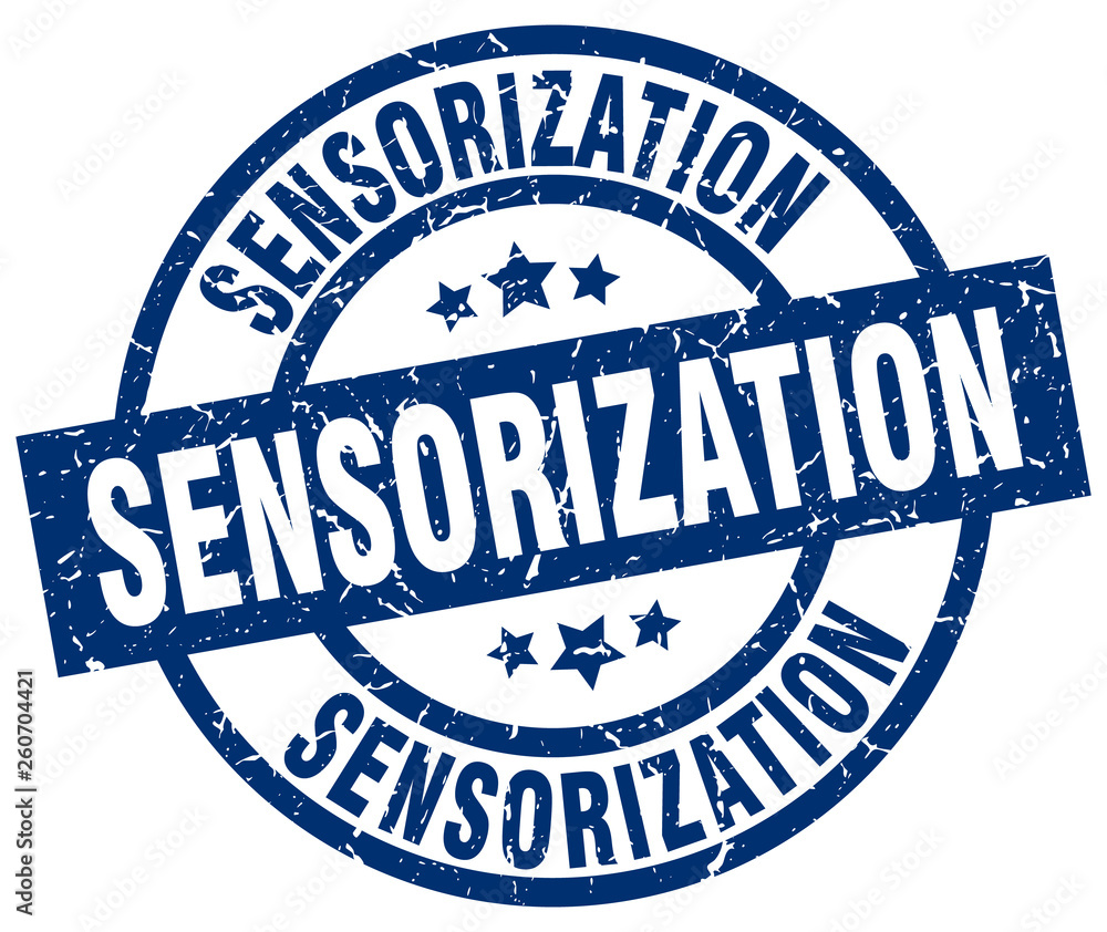 sensorization blue round grunge stamp sensorization blue round grunge stamp