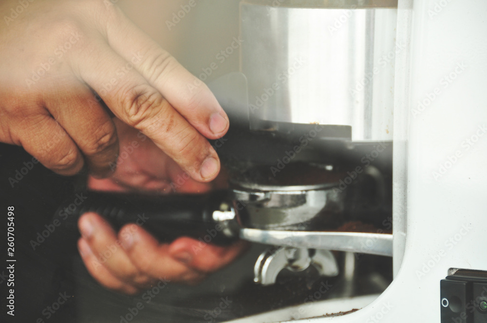 making fresh coffee in the coffee machine making fresh coffee in the coffee machine