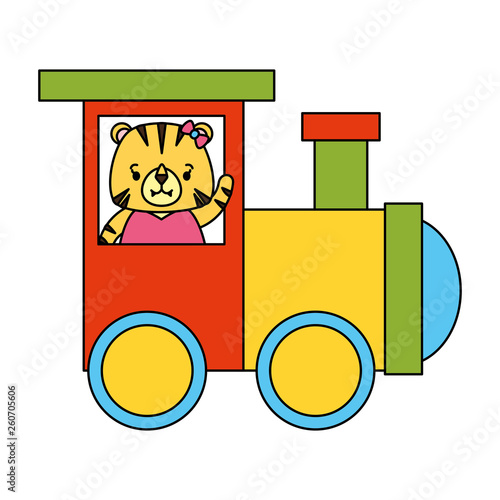 cute tiger train wagon