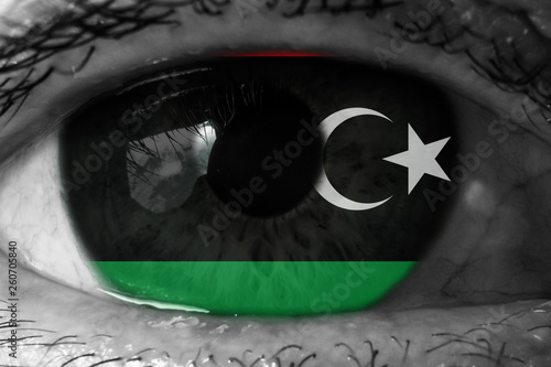 Libya flag in the eye