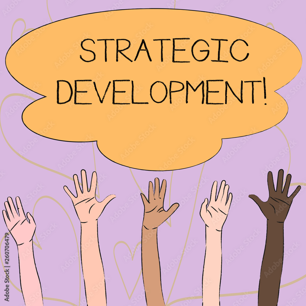 Writing note showing Strategic Partnership. Business concept for relationship between two commercial enterprises Multiracial Hands Raising Up Reaching for Colorful Big Cloud Writing note showing Strategic Partnership. Business concept for relationship between two commercial enterprises Multiracial Hands Raising Up Reaching for Colorful Big Cloud