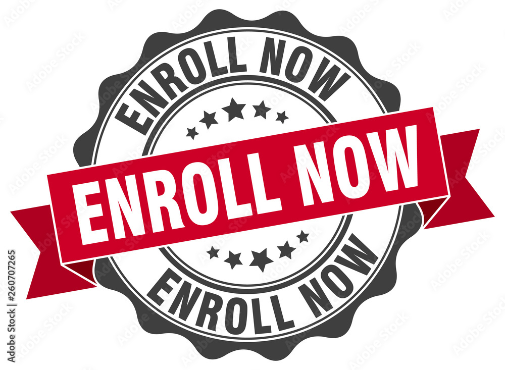 Obraz premium enroll now stamp. sign. seal