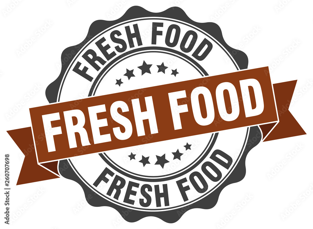 fresh food stamp. sign. seal