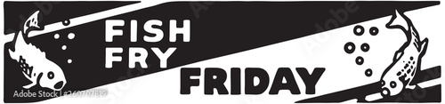 Fish Fry Friday - Retro Ad Art Banner