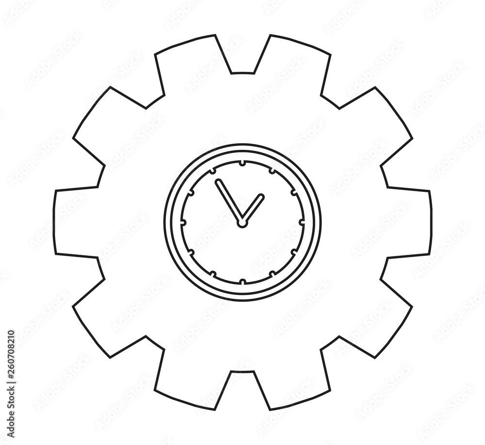 Time line Icon with Clock and gear symbol. Time line Icon with Clock and gear symbol.