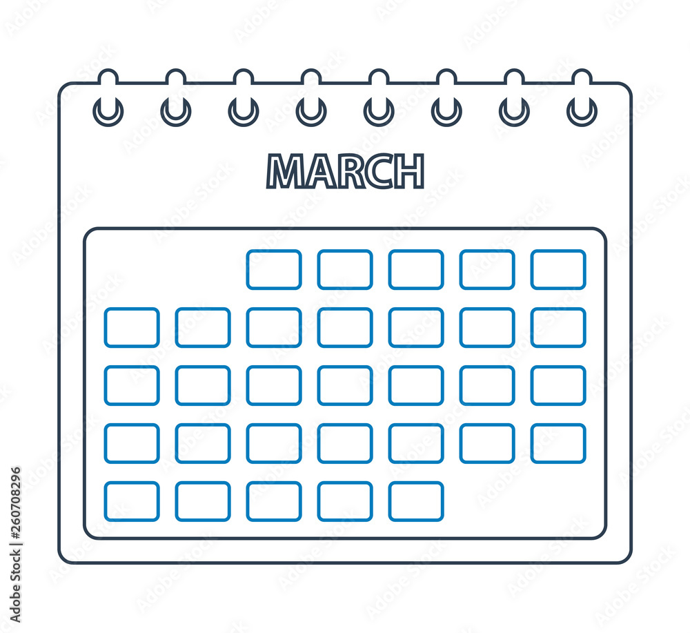 March Calendar line Icon. Editable vector EPS. March Calendar line Icon. Editable vector EPS.