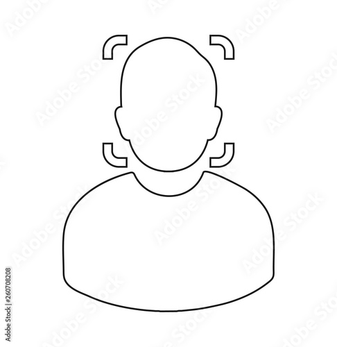 Biometric Face Recognition line Icon. Editable vector EPS.