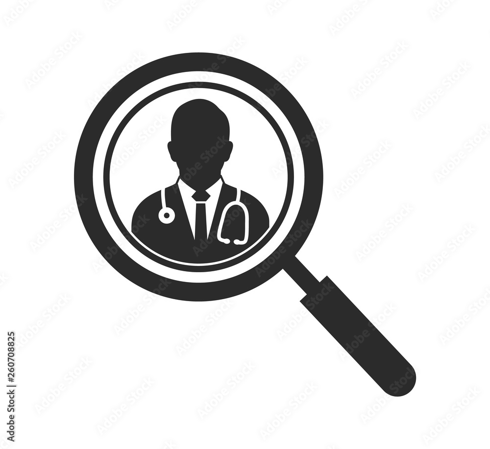 Search Doctor Icon. Flat style vector EPS. Search Doctor Icon. Flat style vector EPS.