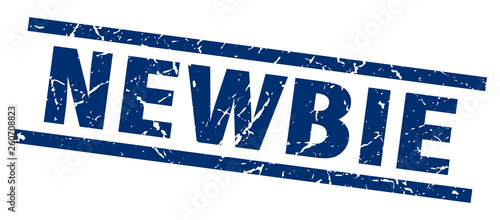 square grunge blue newbie stamp