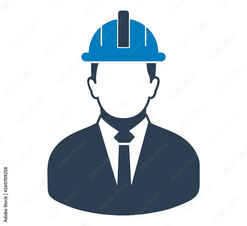 Male Engineer Icon. Flat style vector EPS.