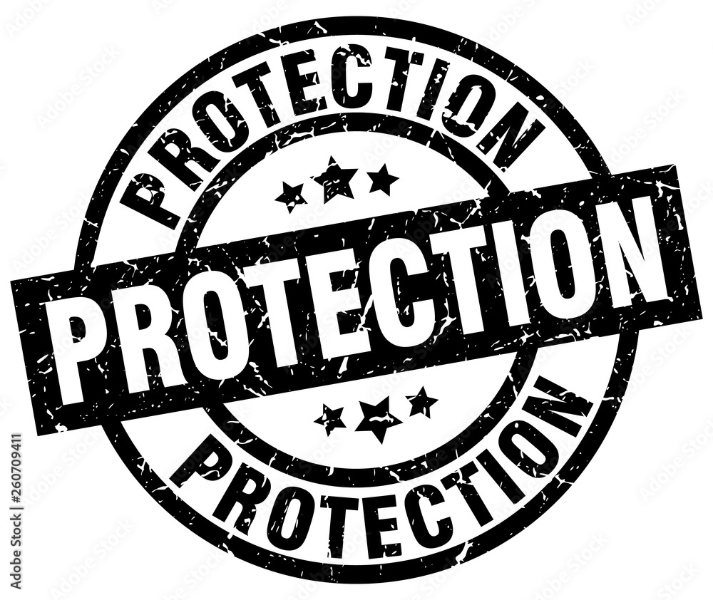protection round grunge black stamp protection round grunge black stamp