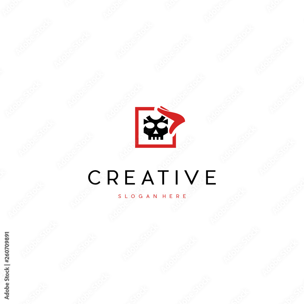 Skull logo Design Template Idea, Skull evil simple logo design vector template Skull logo Design Template Idea, Skull evil simple logo design vector template