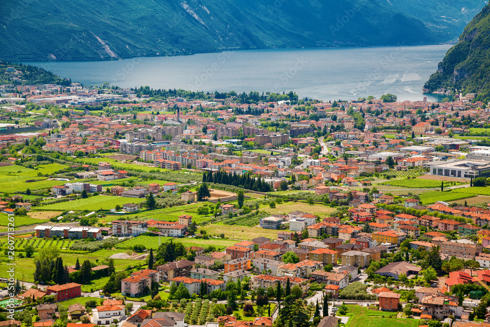 houses and fields in Riva del Garda