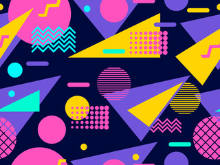 Papier peint photo Style Memphis patrons Motif Memphis vectoriel années 80  © andyvi