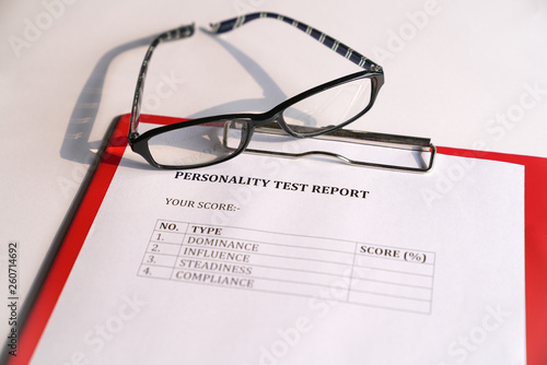 Fotografija Personality Test or Assessment Form