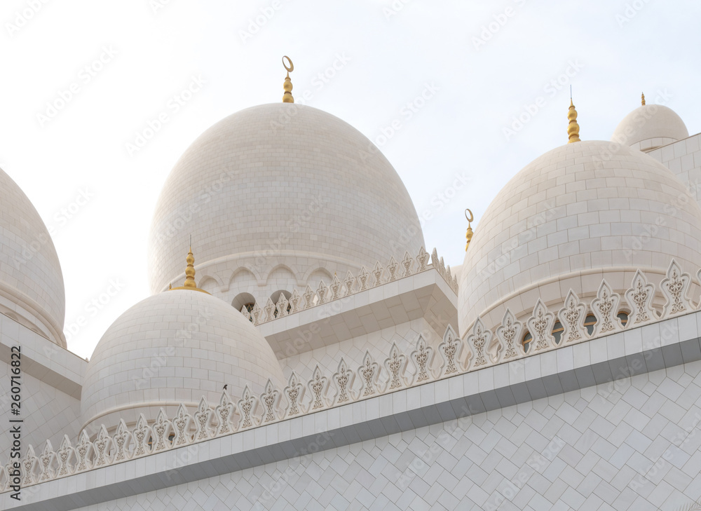 Domes of Sheikh Zayd Grand Mosque in Abu Dhabi, UAE