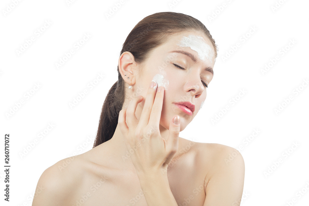 girl applying cream girl applying cream