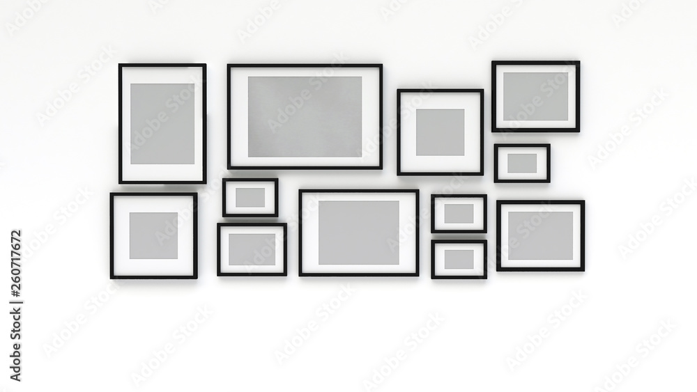 Photo frame on wall (3d rendering) Photo frame on wall (3d rendering)