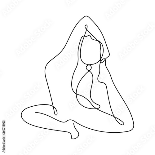 Yoga continuous line vector illustration