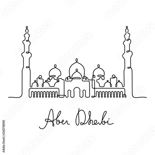 Abu Dhabi one line vector illustration