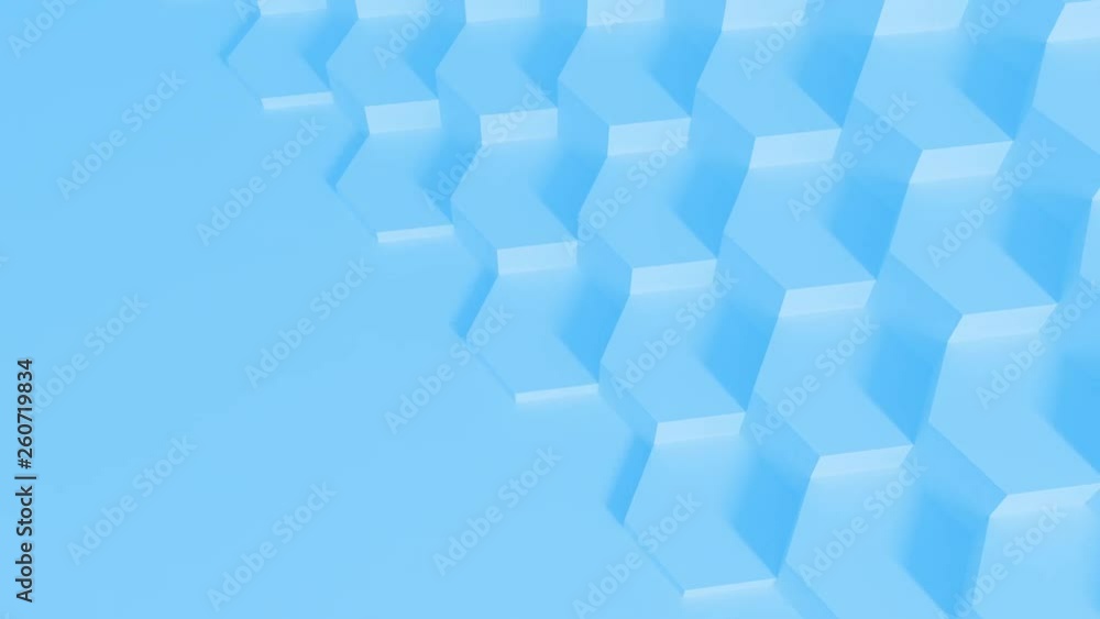 Abstract 3D shapes hexagon wall animation in set of different pastel colors. 4K render animation loop footage. Abstract 3D shapes hexagon wall animation in set of different pastel colors. 4K render animation loop footage.
