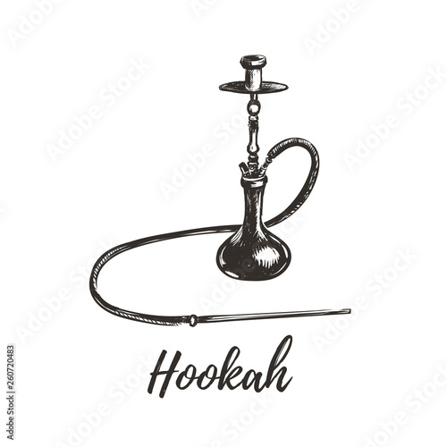  Hookah sketch hand drawing.