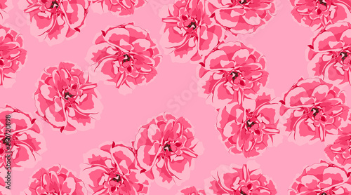 Seamless Floral Pattern  Red Vintage Roses.