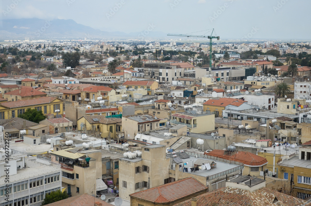 Roofs in Nicosia. City View. Old Town. Cyprus