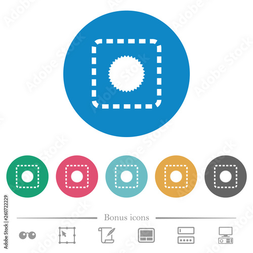 Place certificate flat round icons