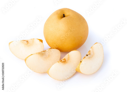 Chinese pear fruit isolated on white background photo