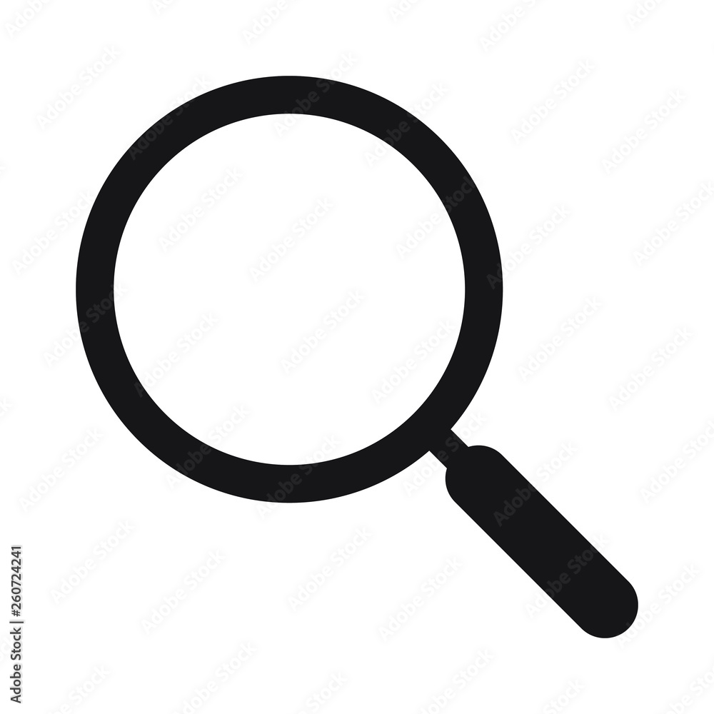 Magnifying glass icon, vector magnifier or loupe sign. Search icon. Magnifying glass icon, vector magnifier or loupe sign. Search icon.